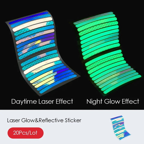 Bicycle Reflective Sticker for Bike Wheels Rainbow pack of 10