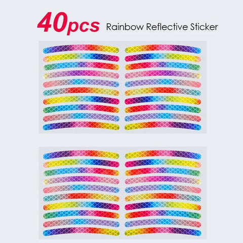 Bicycle Reflective Sticker for Bike Wheels Rainbow pack of 10