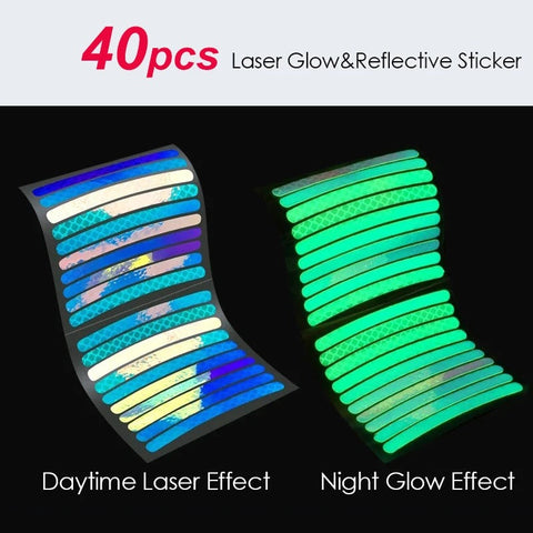 Bicycle Reflective Sticker for Bike Wheels Rainbow pack of 10