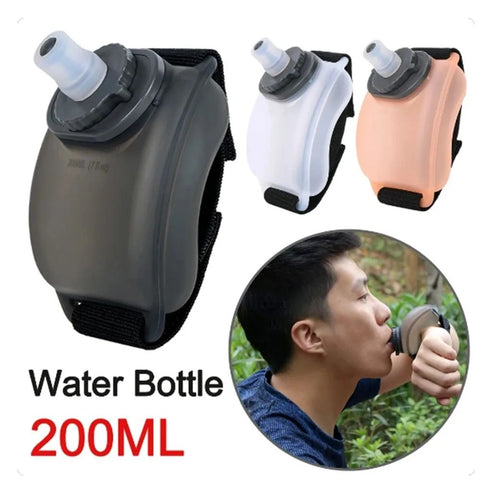 200ML Wrist Water Bottle Silicone Soft Flask Kettle Holder Hydration Pack