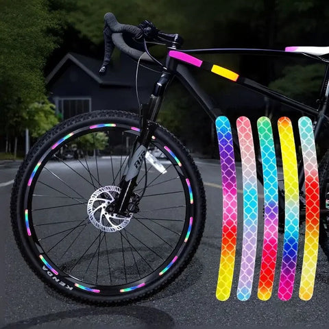 Bicycle Reflective Sticker for Bike Wheels Rainbow pack of 10