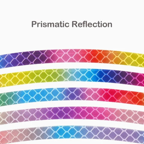 Bicycle Reflective Sticker for Bike Wheels Rainbow pack of 10