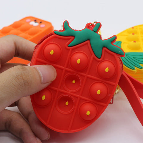 Mini Silicone Fruit Strawberry Pineapple Coin Purse