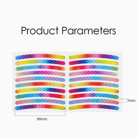 Bicycle Reflective Sticker for Bike Wheels Rainbow pack of 10