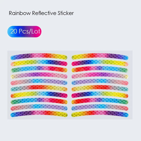 Bicycle Reflective Sticker for Bike Wheels Rainbow pack of 10